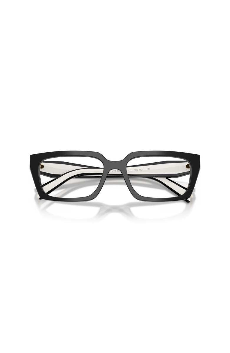 Prada 55mm Rectangle optical glasses, Alternate, color, Black