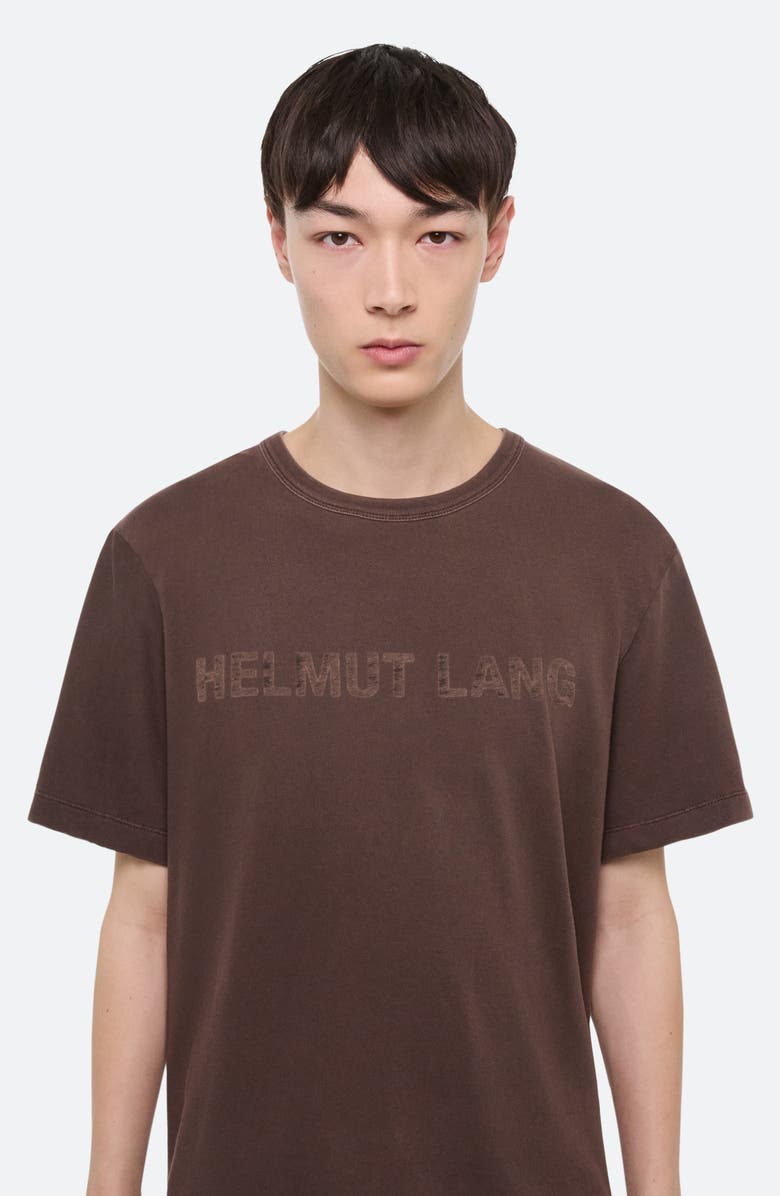 Helmut Lang Corduroy Logo Cotton T-Shirt, Alternate, color, Espresso