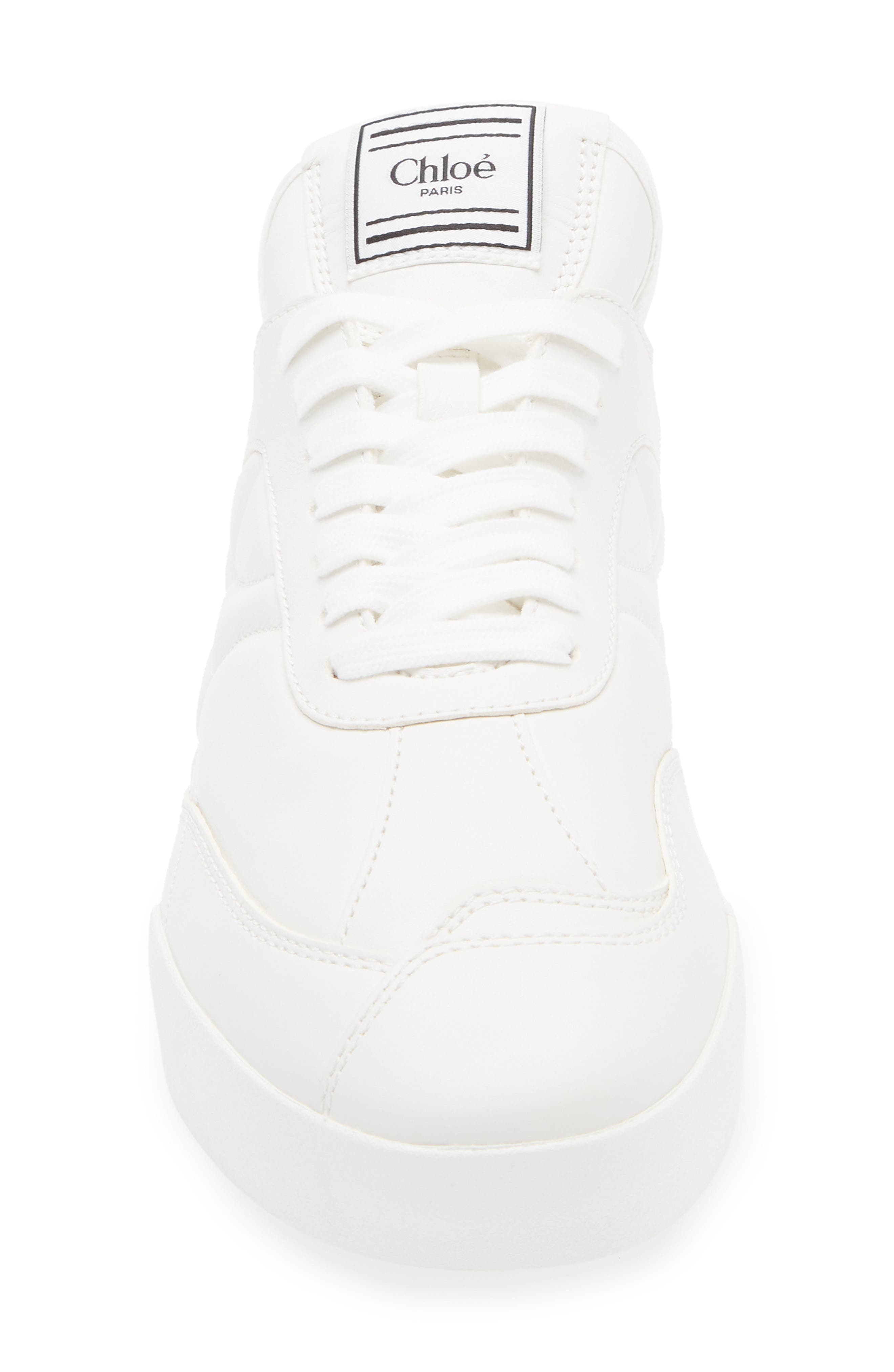 Chloé Kick Leather Sneaker, Alternate, color, White