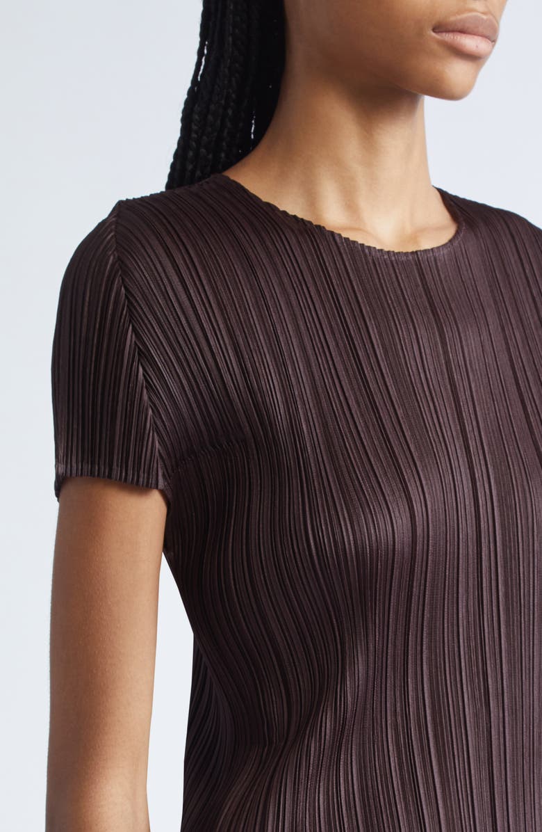 Pleats Please Issey Miyake Monthly Colors July Pleated Top, Alternate, color, Dark Brown