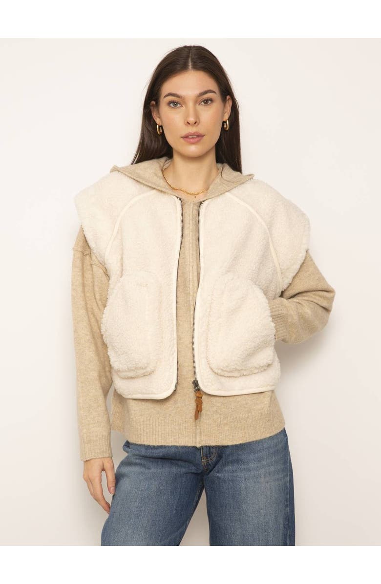 Central Park West Torin Fleece Back Faux Shearling Vest, Main, color, 