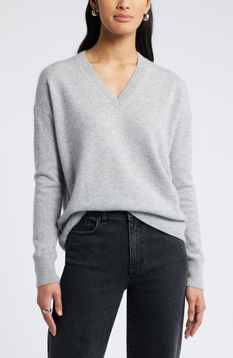 Women's gray pullover sweater shops