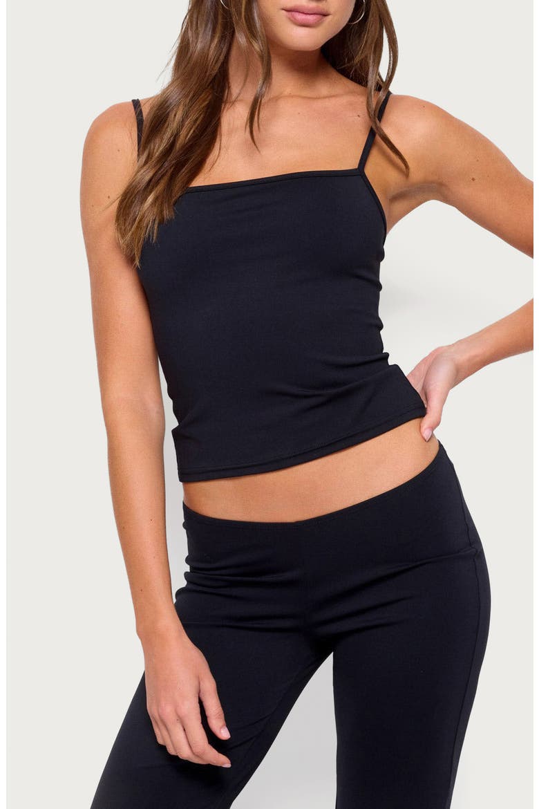 Anika Straight Neck Tank Top, Main, color, BLACK