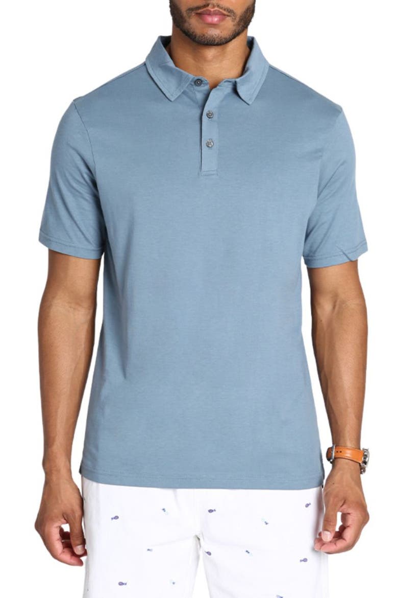Solid Pima Cotton Polo, Main, color, BLUE