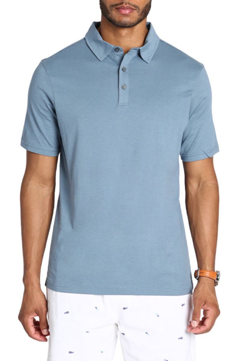 JACHS Solid Pima Cotton Polo, Main, color, Blue