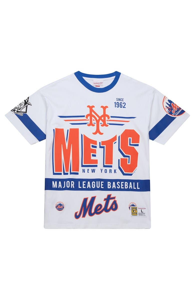 Mitchell & Ness Men's Mitchell & Ness White New York Mets Cooperstown Collection Team Origins Premium T-Shirt, Alternate, color, 