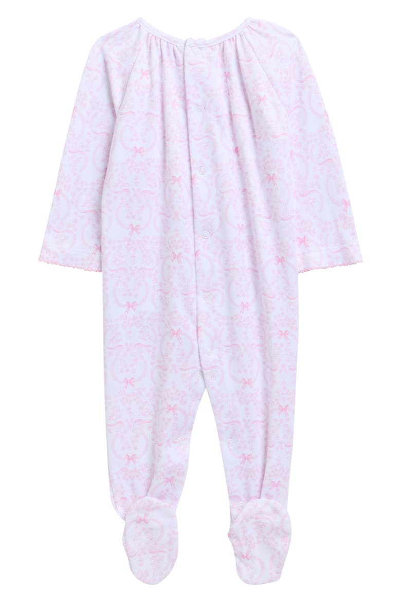 Print Smocked Pima Cotton Footie, Alternate, color, PINK