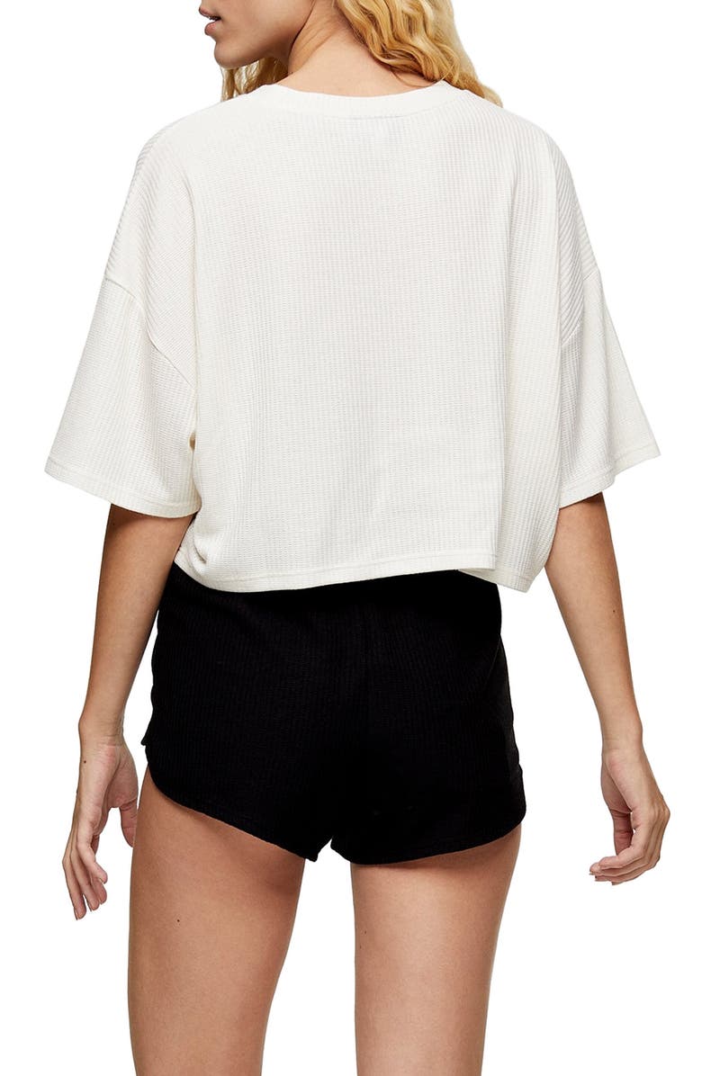 Topshop Up All Night Thermal Short Pajamas, Alternate, color, 