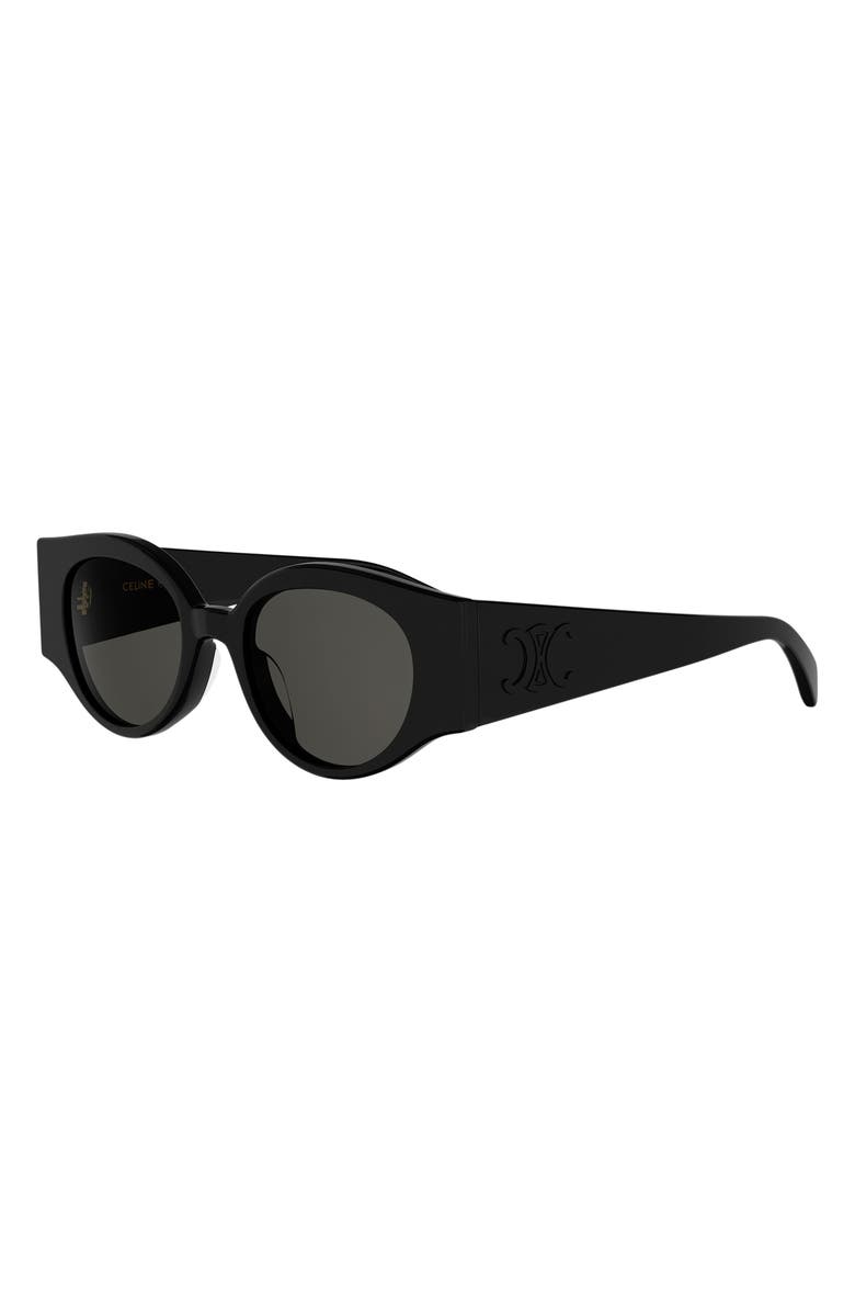 CELINE Triomphe Stamp 50mm Butterfly Sunglasses, Alternate, color, Shiny Black / Smoke