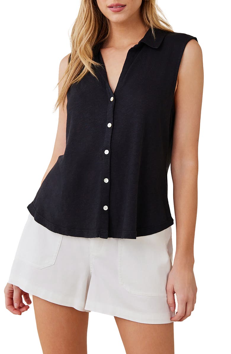 Bella Dahl Sleeveless Button-Up Slub Knit Top, Main, color,