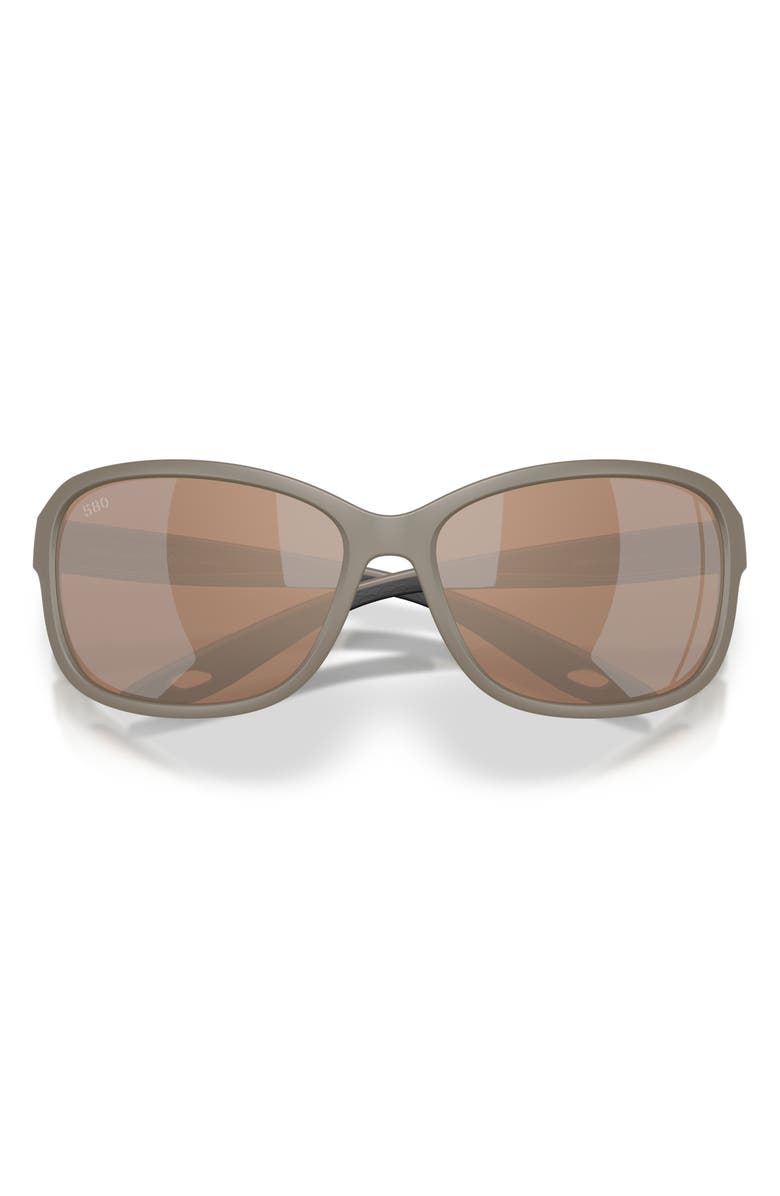 Costa Del Mar Seadrift 58mm Polarized Square Sunglasses, Alternate, color, Sand / Copper Silver 580G
