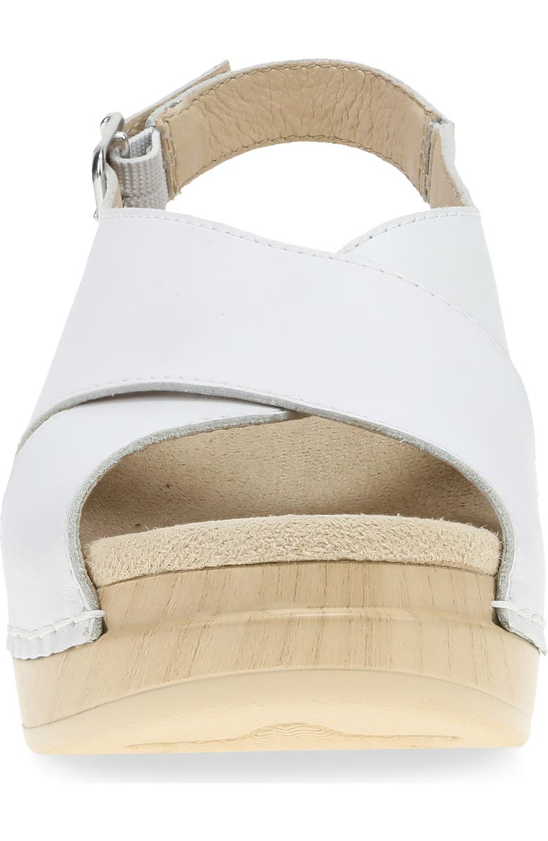 Dansko Sloane Slingback Platform Sandal, Alternate, color, White Full Grain
