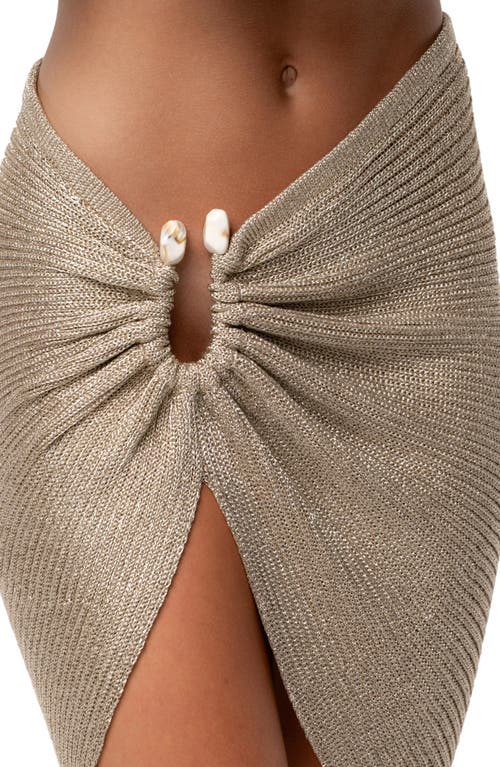 Jluxlabel Luminous Metallic Sweater Skirt In Gray