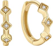 Mazin Jewels Triple Stone Huggies