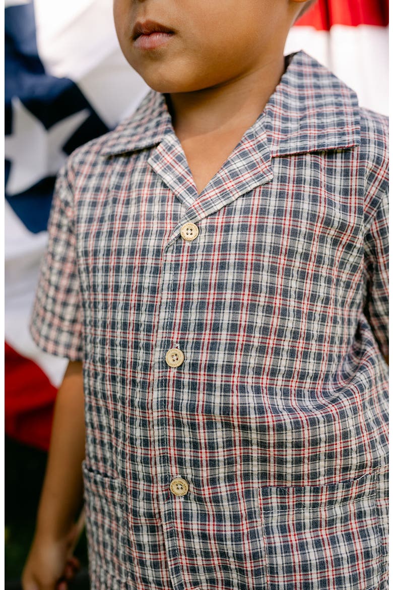 Rhodes Button Down Top, Alternate, color, Americana Plaid