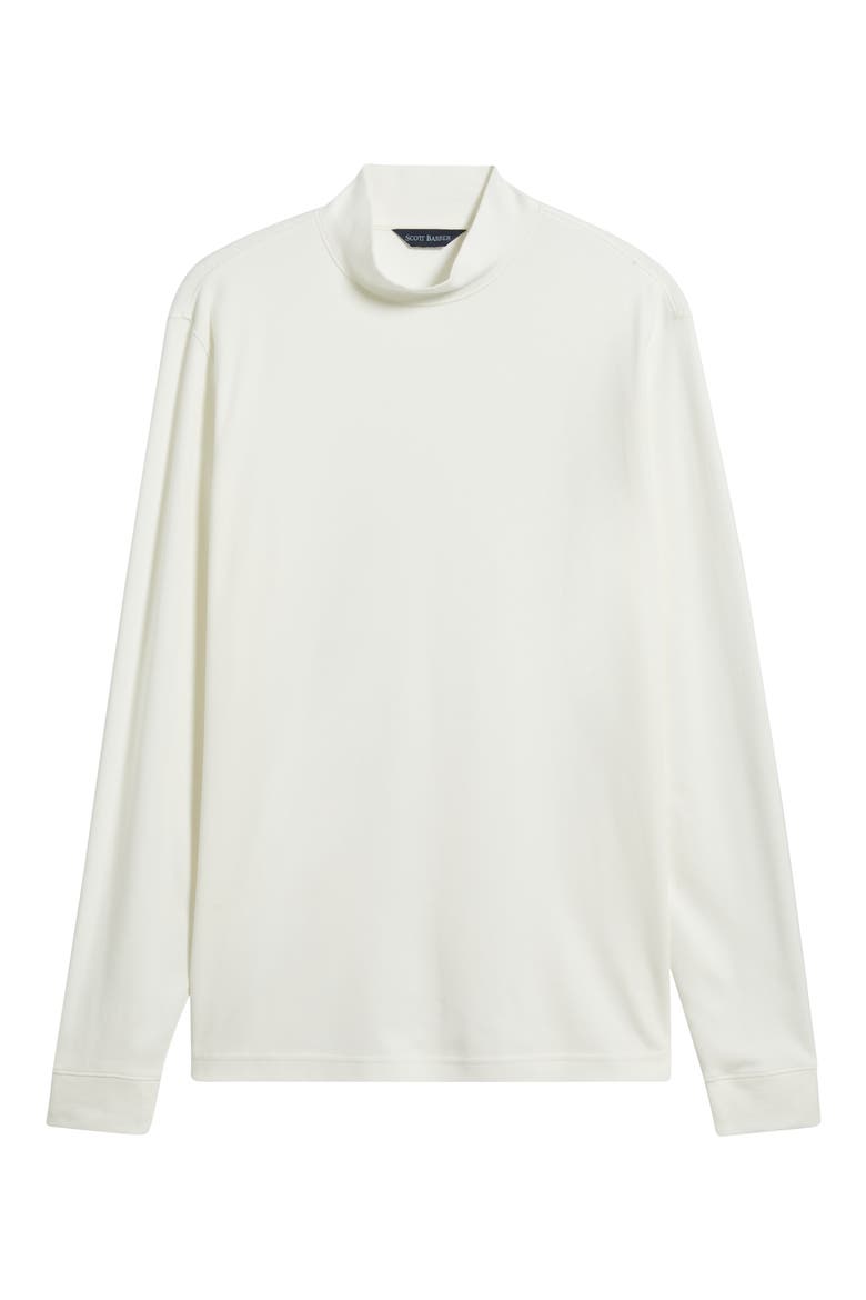 Pima Cotton Interlock Mock Neck Top, Alternate, color, WHITE
