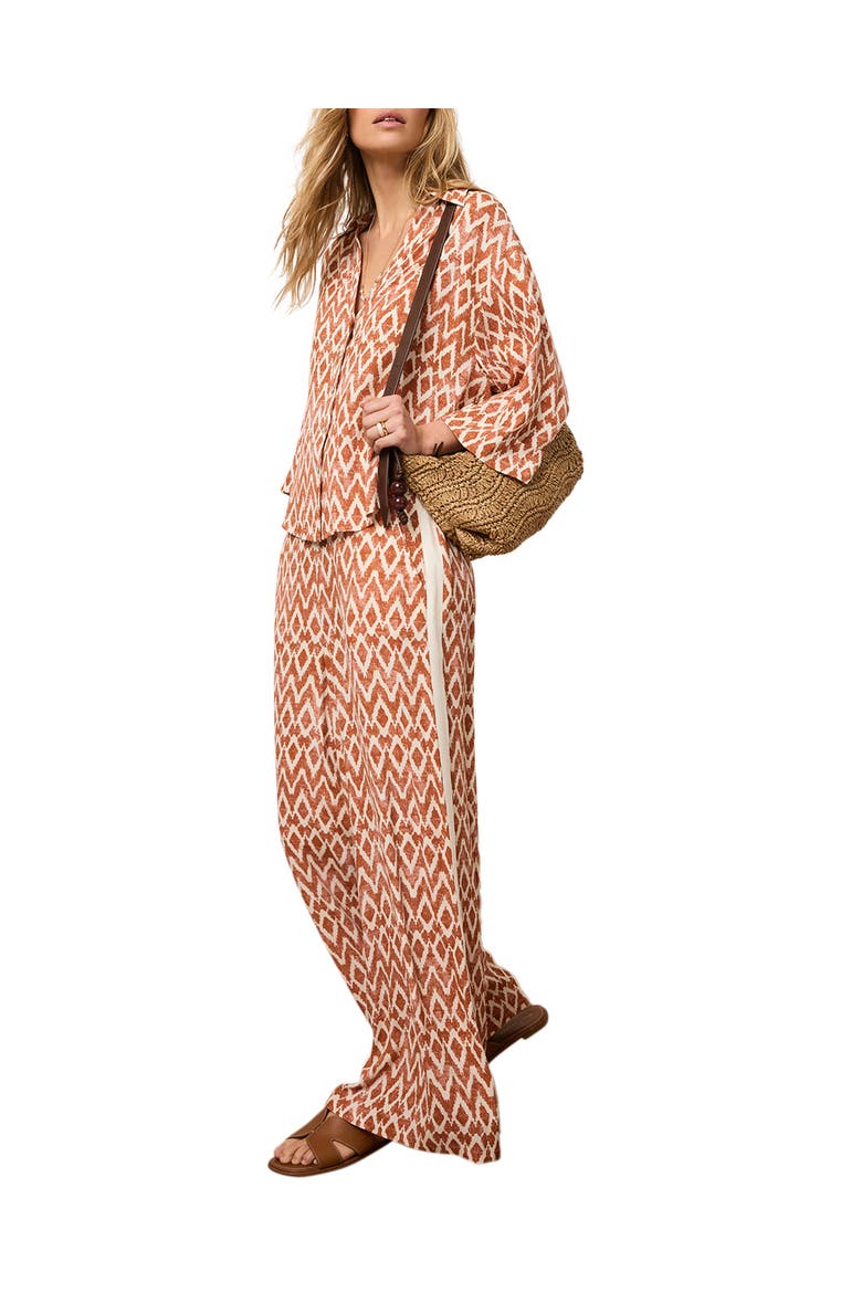 Geo Print Wide Leg Trousers, Main, color, Orange