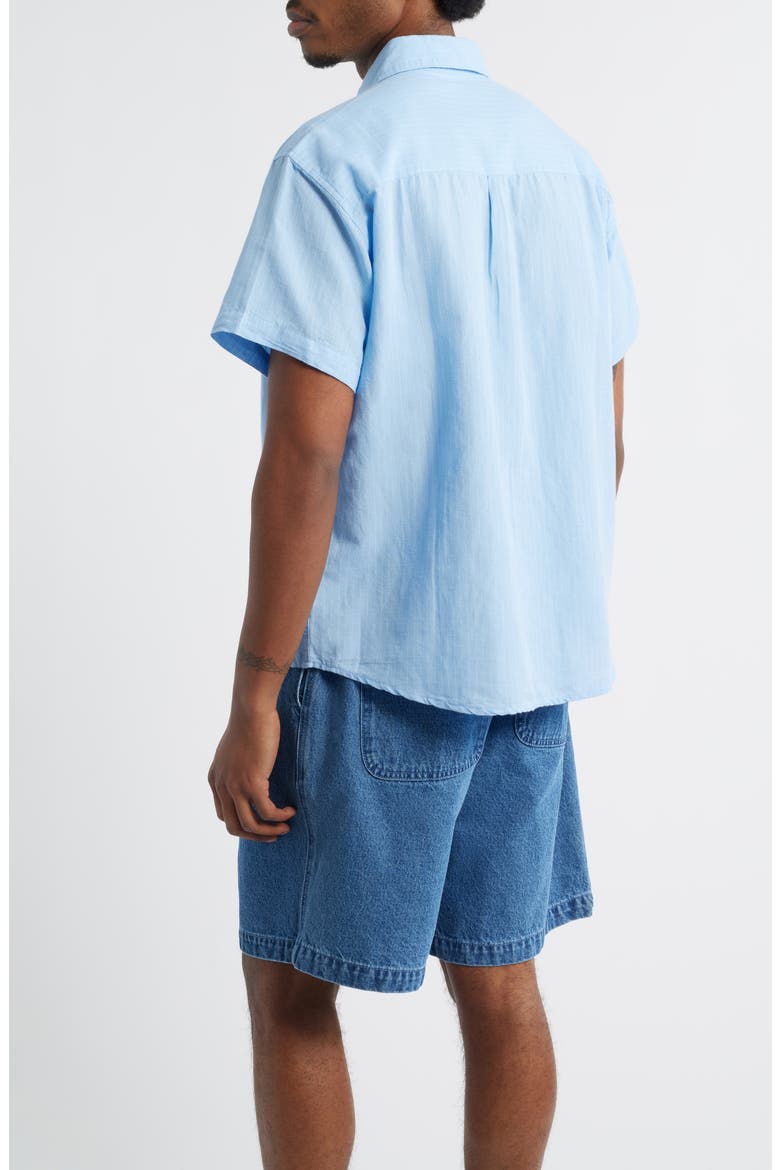 Barry Stripe Short Sleeve Button-Up Shirt, Alternate, color, SKY BLUE MULTI