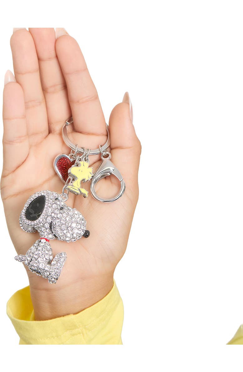 PEANUTS Snoopy Crystal Cluster Pavé Bag Charm Keychain, Alternate, color, Clear Crystal