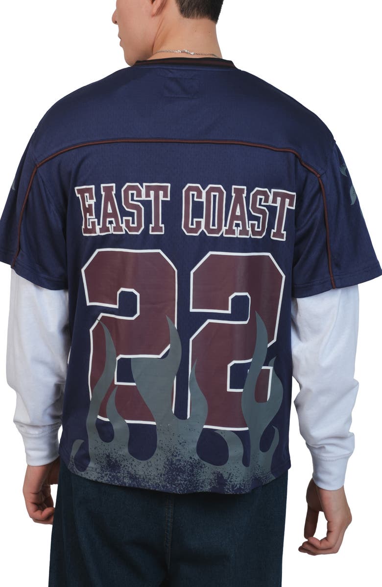 Brooklyn Cloth East Coast 22 Mesh Jersey T-Shirt, Alternate, color, French Navy