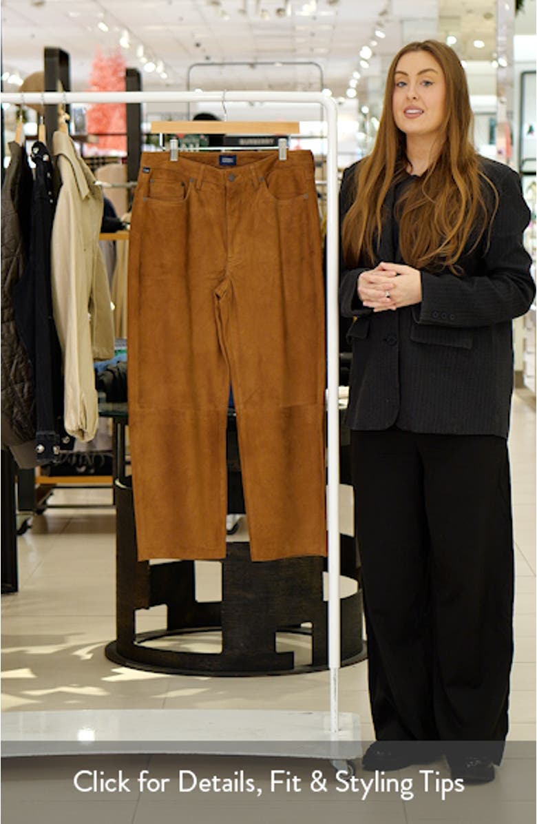 Miro High Waist Suede Barrel Jeans, sales video thumbnail