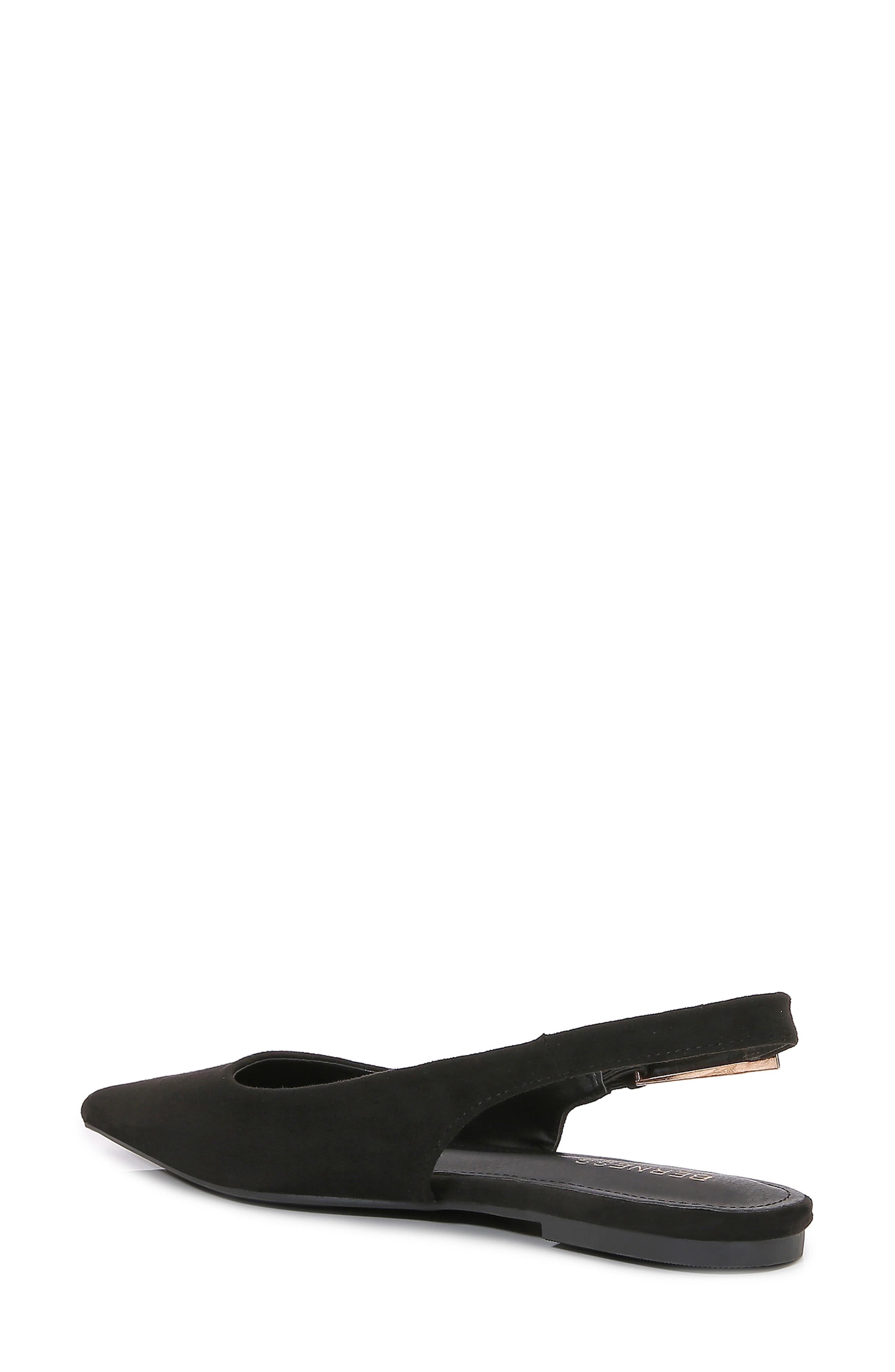 BERNESS Caitriona Pointed Toe Slingback Flat, Alternate, color, Black Sde