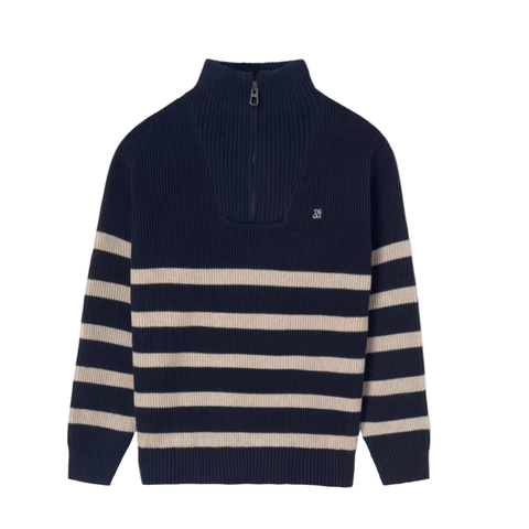 Striped Zip-Neck Sweater (Big Kid)