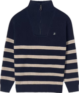 Mayoral Striped Zip-Neck Sweater