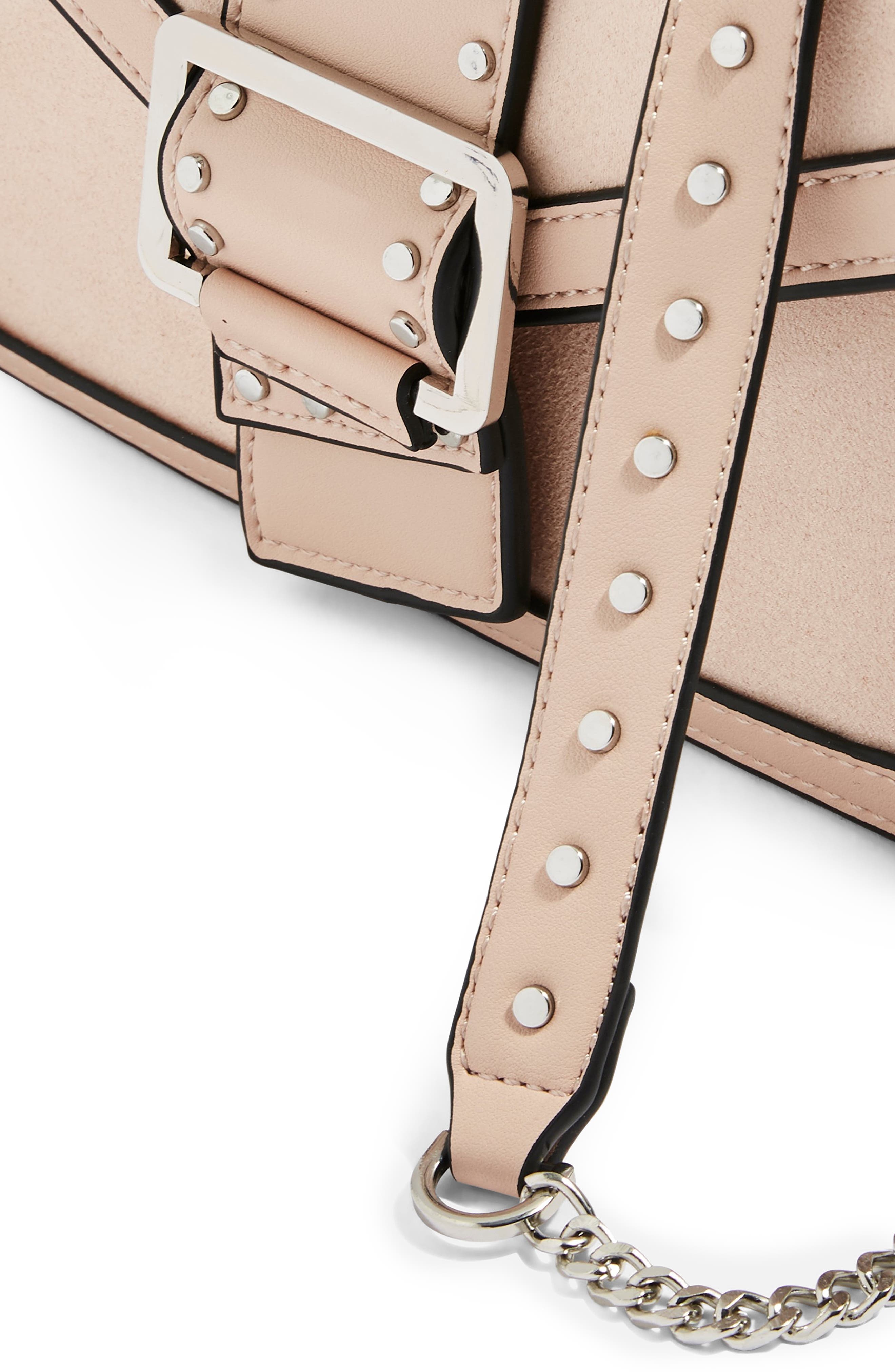 Seema Studded Faux Leather Shoulder Bag, Alternate, color, NUDE MULTI