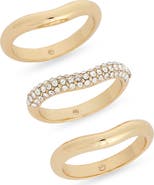 NORDSTROM RACK Set of 3 Stackable Chevron Band Rings
