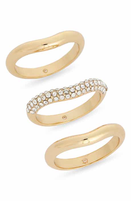 NORDSTROM RACK Set of 3 Stackable Chevron Band Rings