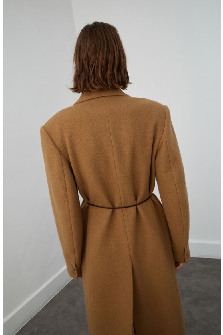 Selection Notched Lapel Wool Blend Coat, Alternate, color, MEDIUM BROWN