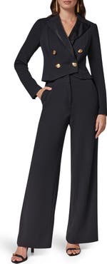 Donna Karan New York Long Sleeve Double Breasted Jumpsuit