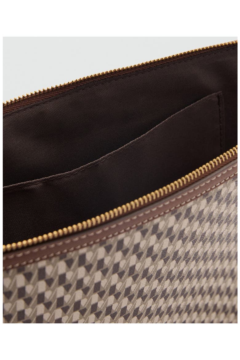 Monogram Logo Faux Leather Laptop Case, Alternate, color, LEATHER