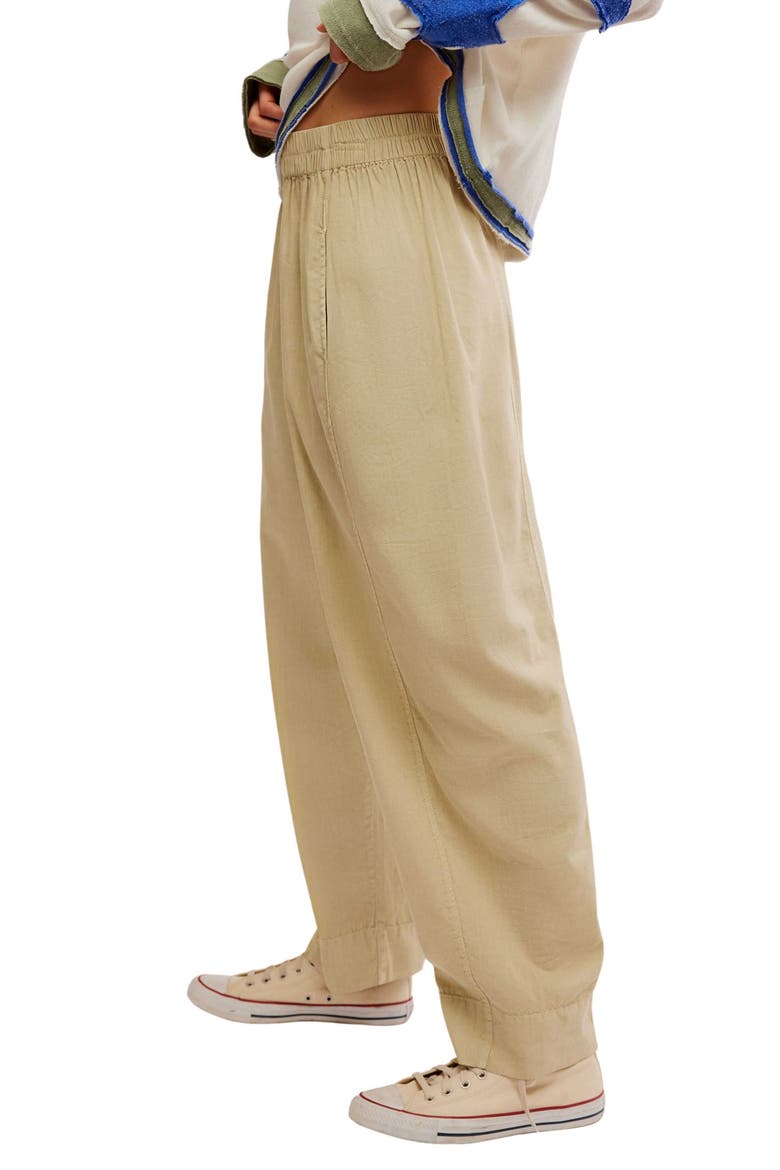Preppy Pull-On Poplin Pants, Alternate, color, BIRCH