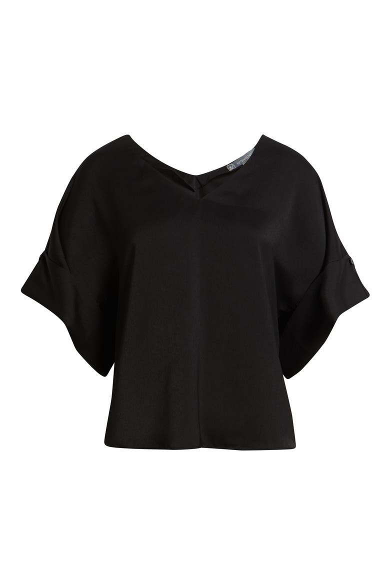 Roll Cuff Dolman Top, Alternate, color, BLACK