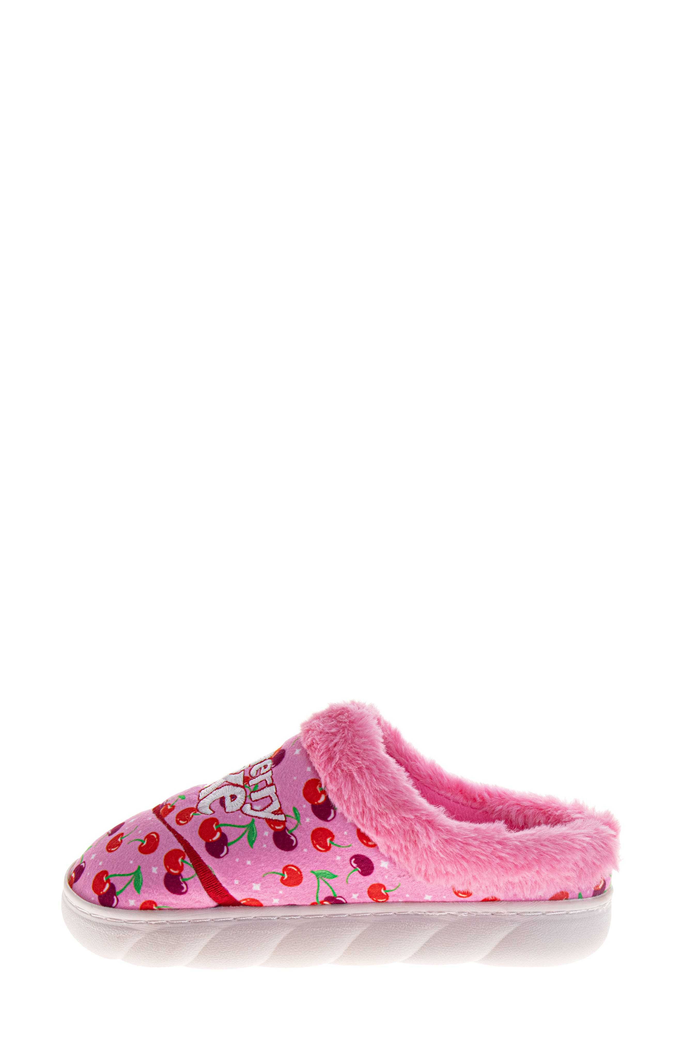 JOSMO Cherry Coke<sup>®</sup> Faux Fur Trim Slipper, Alternate, color, Cherry