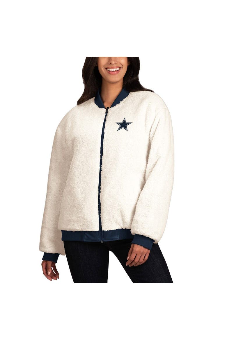 Women's G-III 4Her by Carl Banks Oatmeal/Navy Dallas Cowboys Switchback Reversible Full-Zip Jacket, Main, color, Oatmeal