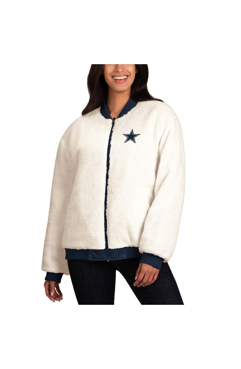 G-III 4HER BY CARL BANKS Women's G-III 4Her by Carl Banks Oatmeal/Navy Dallas Cowboys Switchback Reversible Full-Zip Jacket, Main, color, Oatmeal