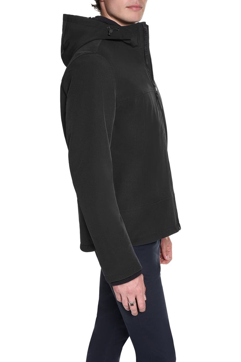 High Pile Fleece Hooded Softshell Jacket, Alternate, color, BLACK