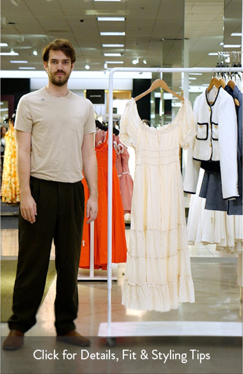 Falling Sun Puff Sleeve Midi Dress, sales video thumbnail