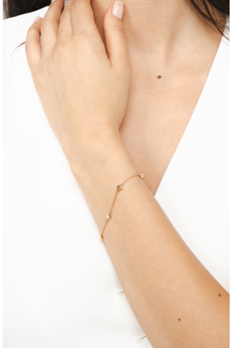 Elegance Diamond Geometric Station Bracelet, Alternate, color, 14K YELLOW GOLD