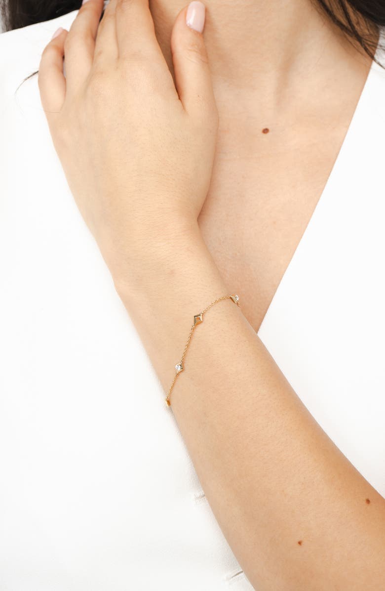 VALANI ATELIER Elegance Diamond Geometric Station Bracelet, Alternate, color, 14K Yellow Gold