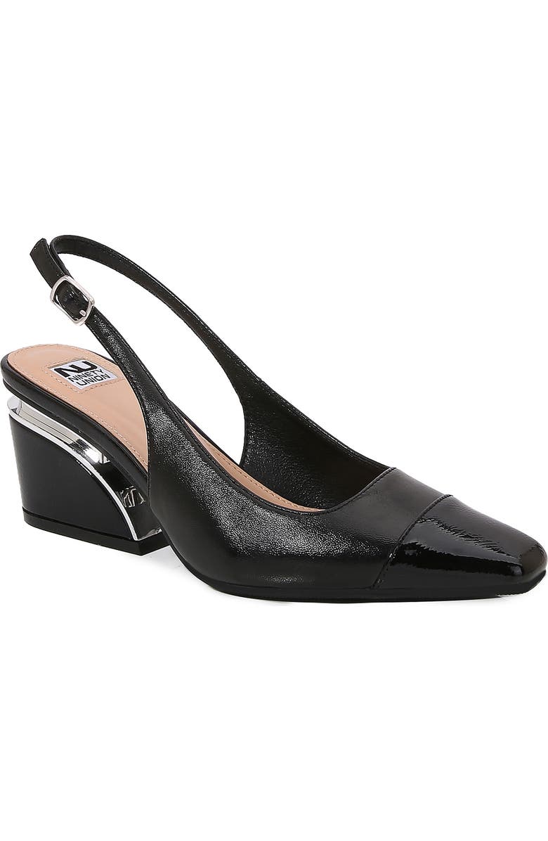 NINETY UNION Patent Metal Heel Slingback Pump, Main, color, Black