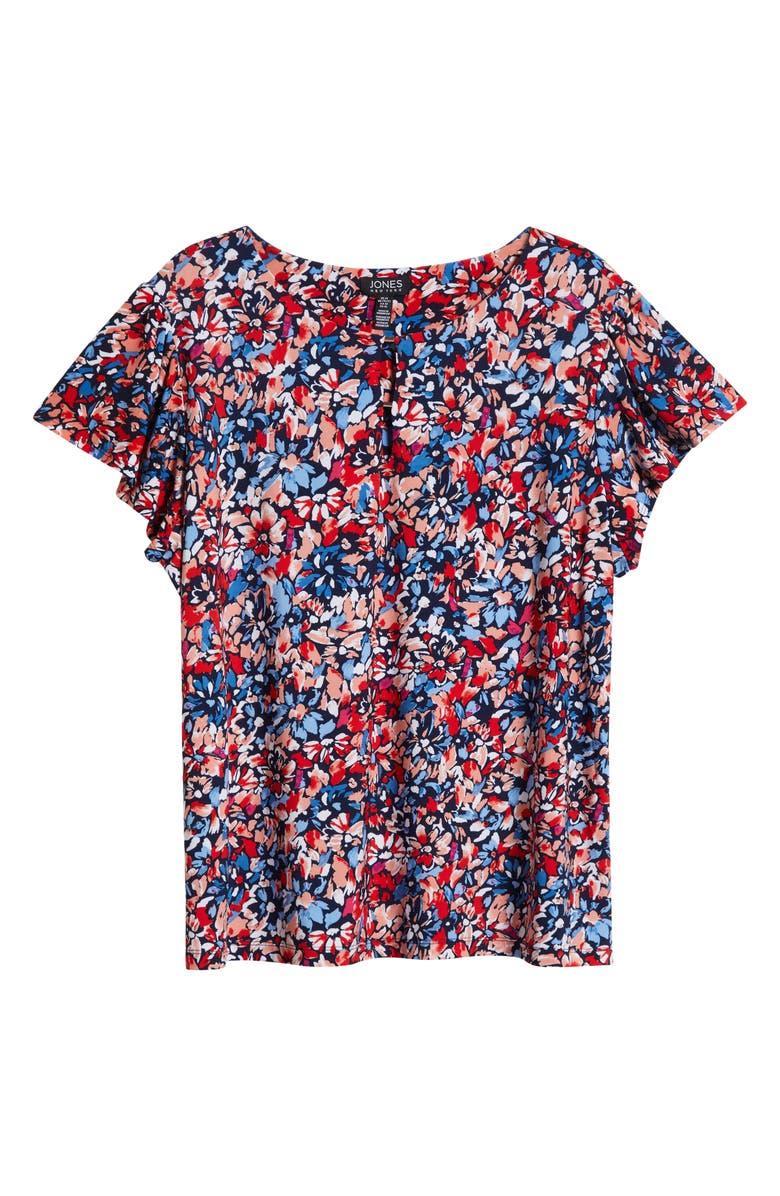 Jones New York Floral Flutter Sleeve Top, Alternate, color, 
