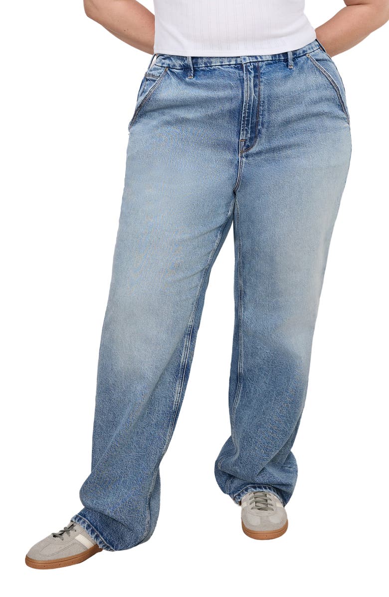 Good American Good '90s Relaxed Carpenter Jeans, Alternate, color, Indigo755