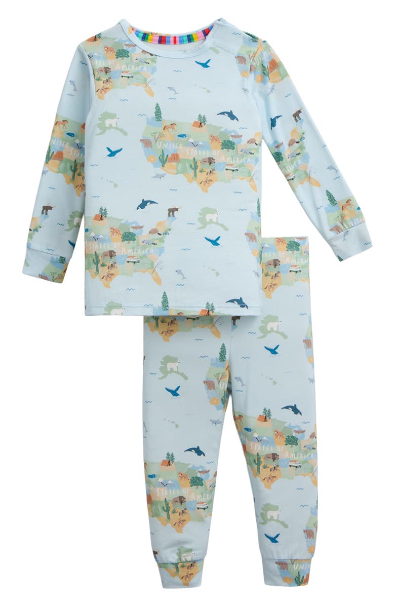 Magnetic Me Kids' America the Beautiful Fitted Two-Piece Pajamas, Main, color, 