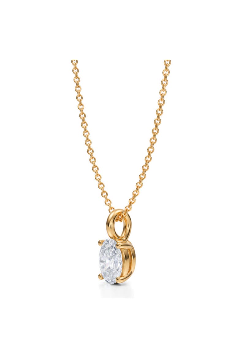 Oval Solitaire Lab Diamond Pendant Necklace 14K 0.75ct, Alternate, color, Yellow Gold