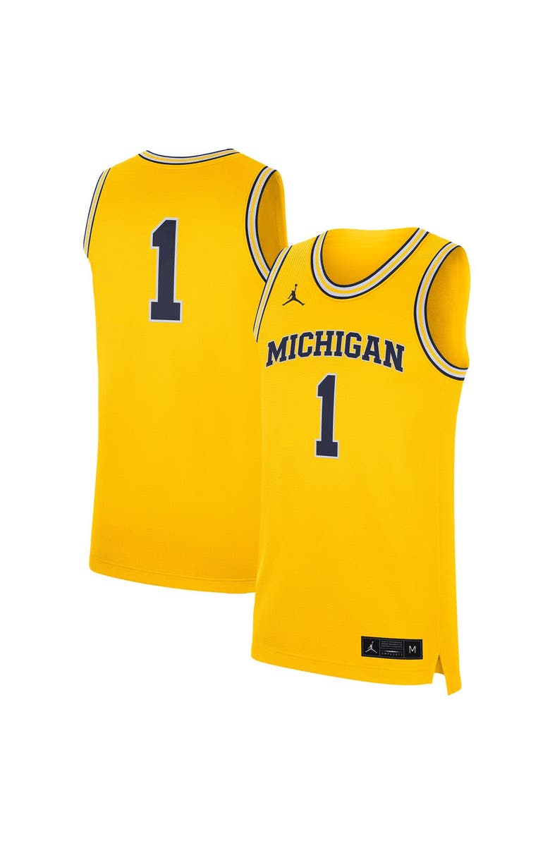 Jordan Brand Men's Jordan Brand Maize Michigan Wolverines Replica Jersey, Main, color, 