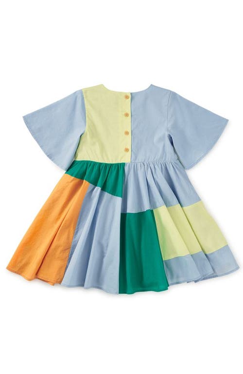 Tea Collection New Patchwork Dress In Blue